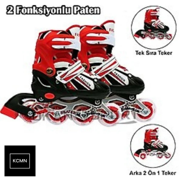 Avessa Işıklı Teker Çift Sıra Ayarlanabilir Paten (İçerisinde Teker Aparatları Mevcuttur) - 1