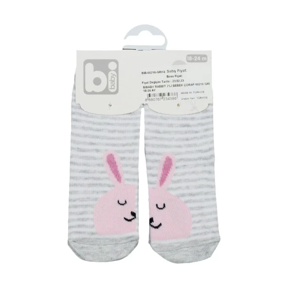 Bibaby Rabbit 2'li Bebek Çorap 68216