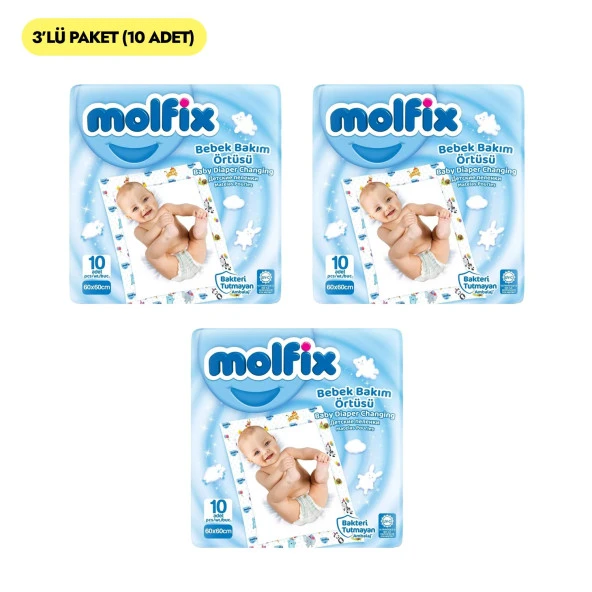 Molfix Bebek Bakım Örtüsü 10 Adet x 3 Paket