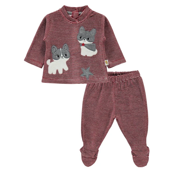 Mini Damla Kadife Kedili 2'li Bebek Takımı 44925
