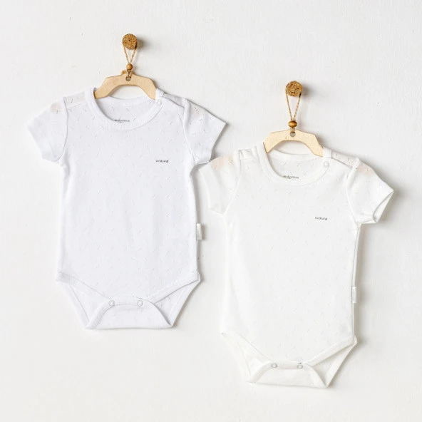Andywawa Jacquard Kısa Kollu 2'li Bebek Body AC24704