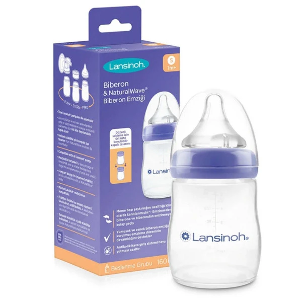 Lansinoh Natural Wave Silikon Uçlu Biberon 160 Ml 75580