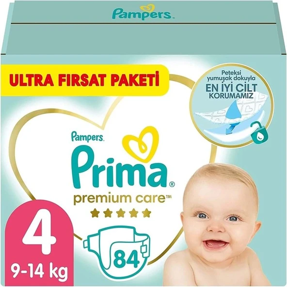 Prima Premium Care Bebek Bezi Beden:4 (9-14KG) Maxi 84 Adet Ultra Fırsat Pk ürün görseli