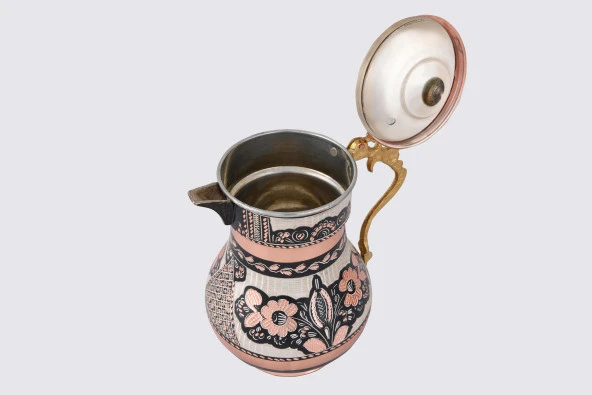 Erzincan El İşlemeli Bakır ÖRDEK KAPAKLI SÜRAHİ MİNESİZ - 3