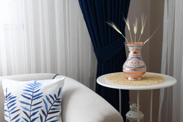 Erzincan El İşlemeli Bakır TOP VAZO BEYAZ - 4