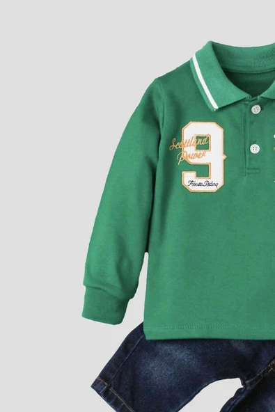 bebek takımı yumuşak kot pantolonlu %100 pamuklu - Resim 12