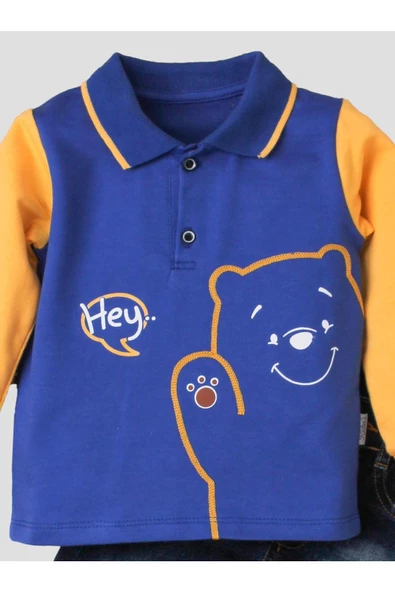 Erkek Bebek Kısa Kollu Gömlek Pantolon Ikili Takım %100 Pamuklu - 11