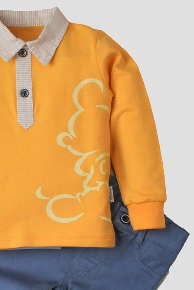 Erkek Bebek Mickey Polo Takım Pantolon Üst İkili Takım - 5