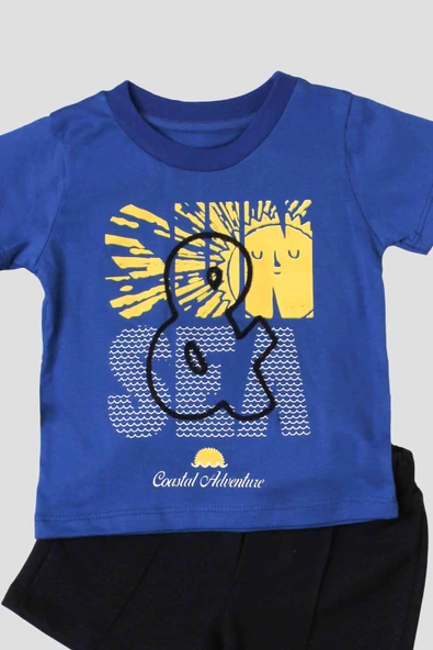 Sun-Sea Bakılı Tişört Ve Kapri 2'li Takım - 2