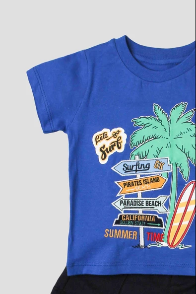 Palmiye Bakılı Tişört Ve Kapri 2'li Takım - Resim 3