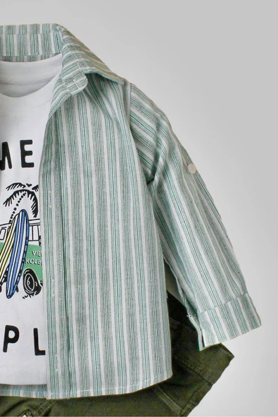 Bebek Gömlekli Takım Kolu Katlamalı Pamuklu Doğum Günü Nişan Kına Parti - Resim 4