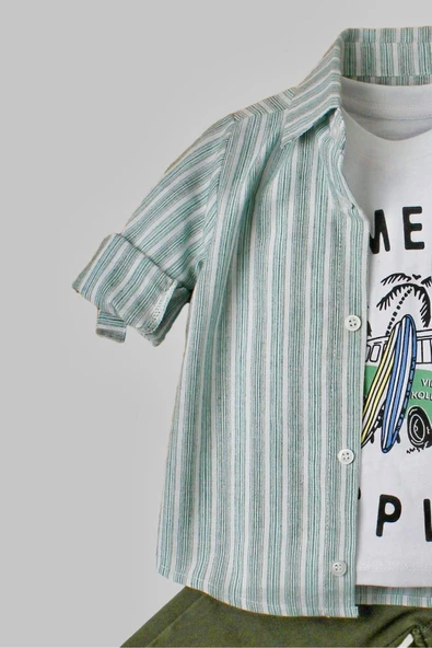 Bebek Gömlekli Takım Kolu Katlamalı Pamuklu Doğum Günü Nişan Kına Parti - Resim 8