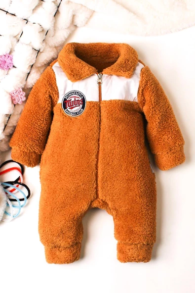 Kışlık peluş welsoft tulum bebek tulum - 11