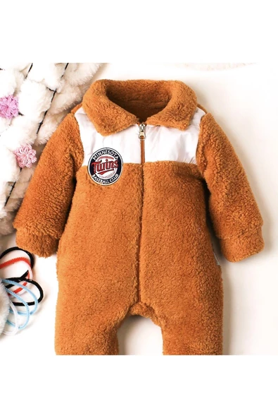 Kışlık peluş welsoft tulum bebek tulum - 3