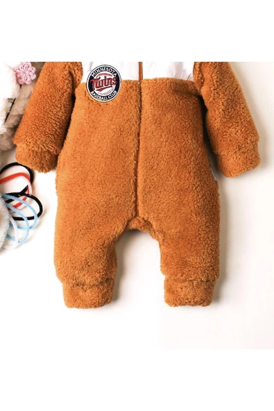Kışlık peluş welsoft tulum bebek tulum - 4