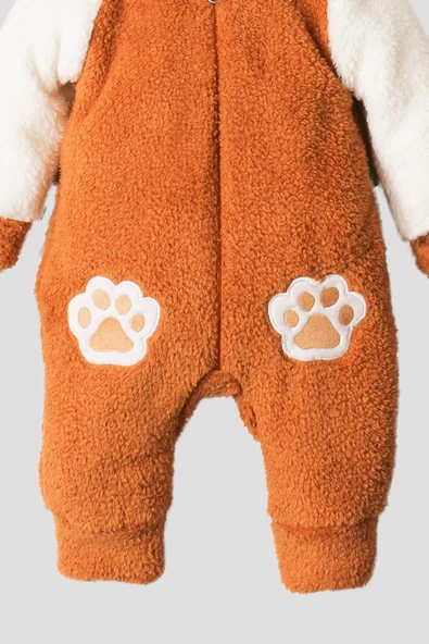 kışlık Tatlı Peluş Welsoft Tulum Pati Detaylı Bebek Tulum - 7