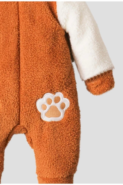 kışlık Tatlı Peluş Welsoft Tulum Pati Detaylı Bebek Tulum - 8