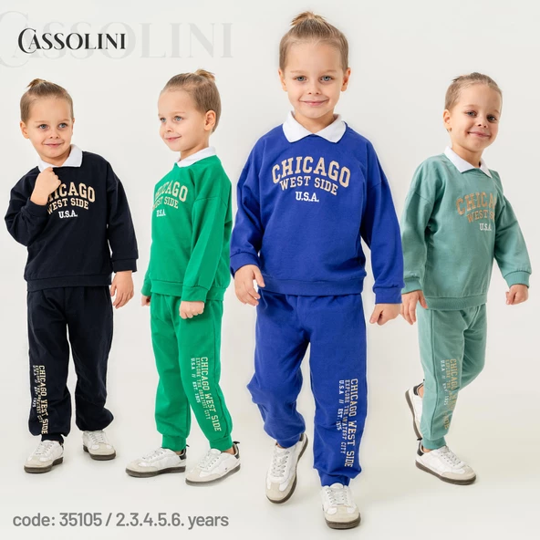 Yaka Detaylı Yazı Baskılı Eşofman Takımı - 2