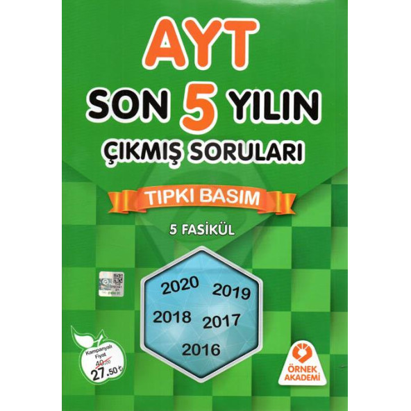 AYT Tıpkı Basım Son 5 Yıl Çıkmış Sorular