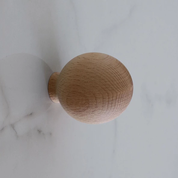 Ahşap Küre Düğme Kulp Tek Vidalı Çekmece Mobilya Mutfak Dolabı Dolap Kulpu Kulbu Kulpları - 6