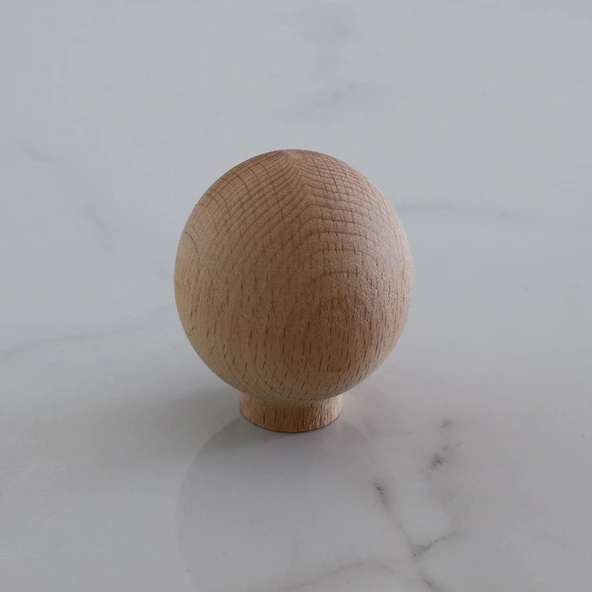 Ahşap Küre Düğme Kulp Tek Vidalı Çekmece Mobilya Mutfak Dolabı Dolap Kulpu Kulbu Kulpları - 4