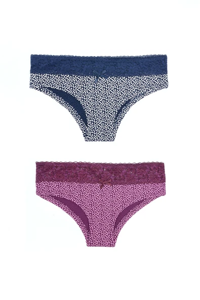 Lacivert Mor Beli Dantelli 2li Hipster Külot ürün görseli 1