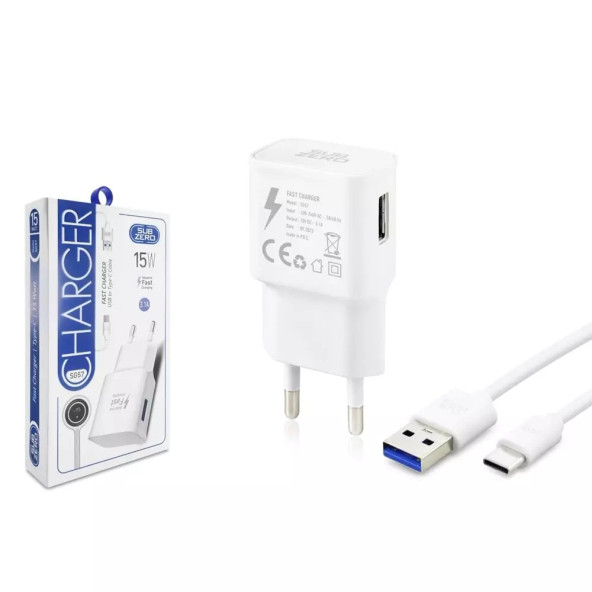 Subzero SG57 15w 3.1A Type-C Hızlı USB Ev Tipi Şarj Aleti