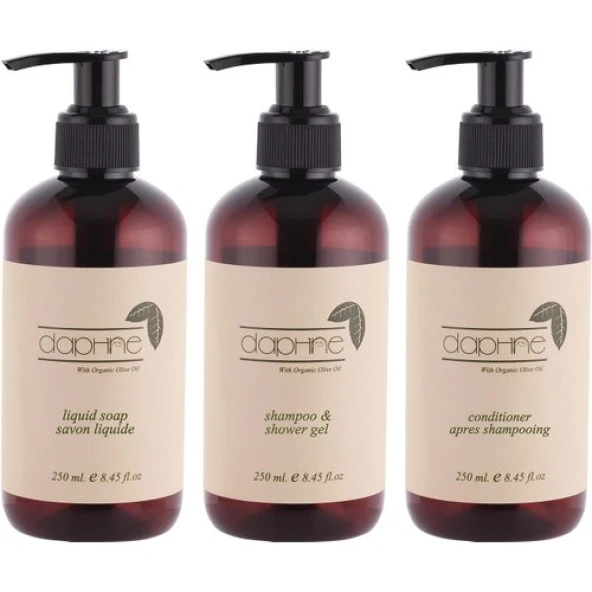 Private Boş 3 Lü Pompalı Doldurulabilir Plastik Pet Boş Şişe Sabun Şampuan Saç Kremi Için 250 ml - Resim 2