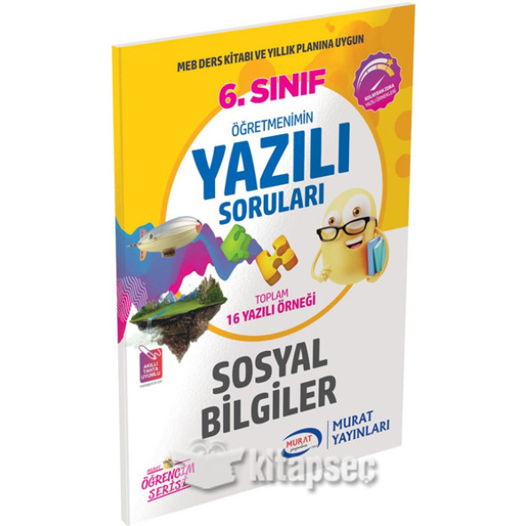 6. Sınıf Sosyal Bilgiler Öğretmenimin Yazılı Soruları Murat Yayınları