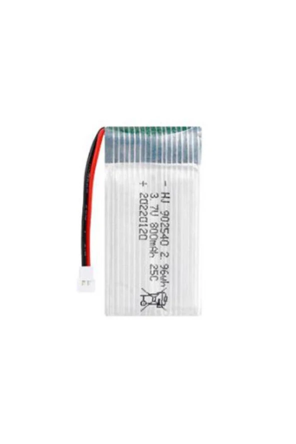 Lipo Pil 3.7V 800mAh 25C Dron ve RC Model Bataryası HX2.54 Soket