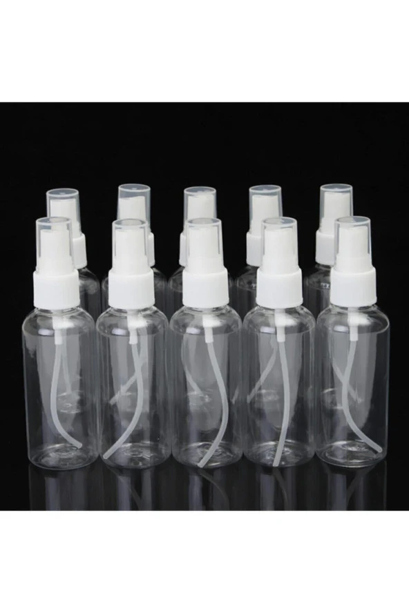 10 Adet 50ml Plastik Sprey Şişe Hediyelik Dezenfektan Kolonya Şişesi