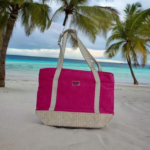 Miami Beach Havlu Çanta PEMBE 50*35 cm - 2