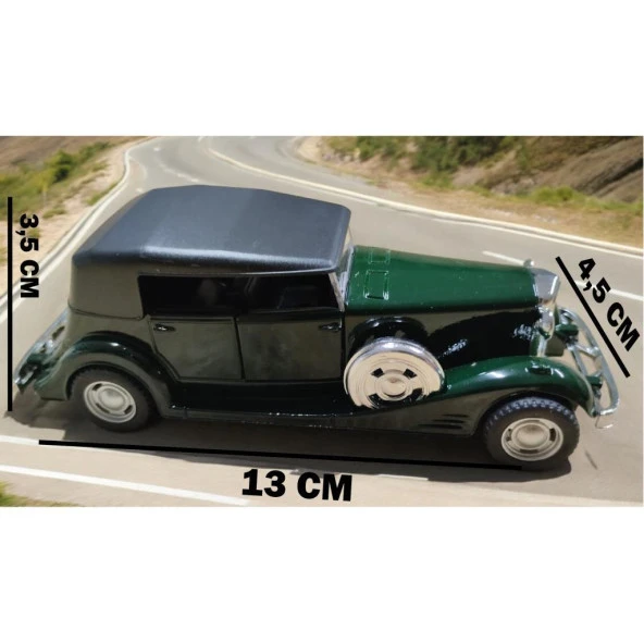 Nostaljik Metal Çek Bırak Araba Yeşil Kapılar Açılır ( 1/36 Ölçek ) - 3
