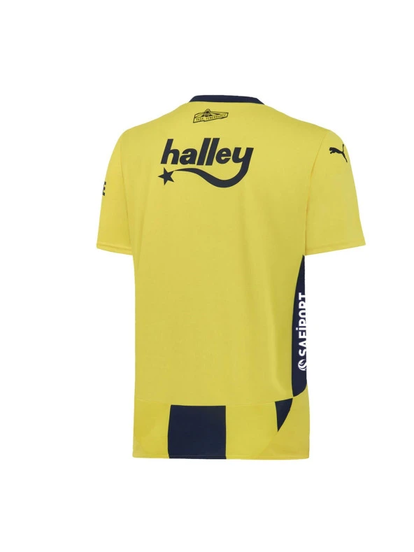 Fenerbahçe Orijinal Unisex 24-25 Yeni Sezon Sarı Lacivert Çubuklu Çocuk Forma Hediyelik Ahşap Kutulu - 4
