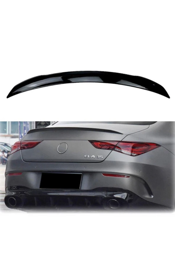 Mercedes CLA W118 Uyumlu Profesyonel Fırın Boyalı Piano Black Spoiler