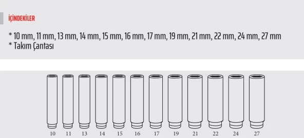Rico RC1212SD Uzun Lokma Seti 6 Köşe 1\2'' 12 Parça - 3