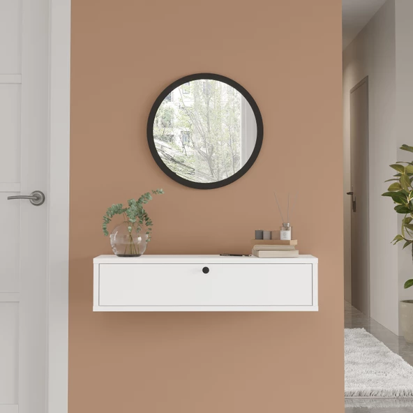 L'occi Concept Cosmia Aynalı 80 cm Kapaklı Duvara Monte Dresuar Beyaz CS3-WB - 2