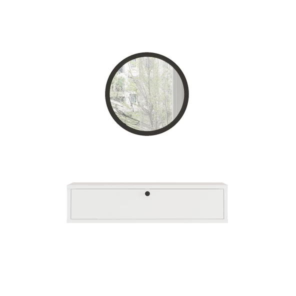 L'occi Concept Cosmia Aynalı 80 cm Kapaklı Duvara Monte Dresuar Beyaz CS3-WB - 4