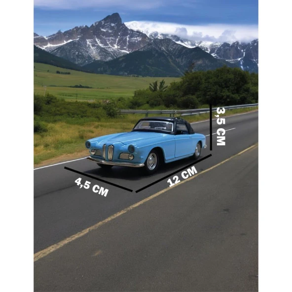 Nostaljik Metal Çek Bırak Araba Mavi Kapılar Açılır ( 1/36 Ölçek ) Mod:2 - 3