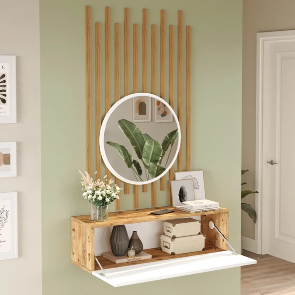 L'occi Concept Lisboa Aynalı Dresuar Ahşap Çıtalı Set LI2-AW - 3