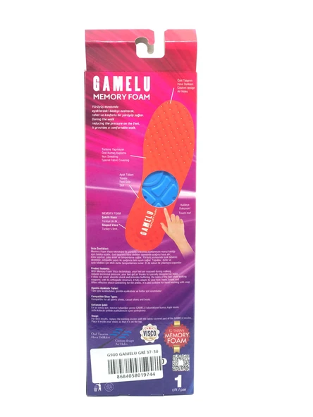 Gamelu Memory Foam Hyper Boost Technology Soft Comfort Ortopedik Tabanlık - Astar - Resim 3