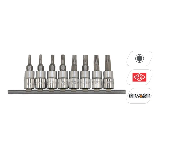 Rico RC7023 8 Parça Lokmalı Torx Uç Seti 1/4"