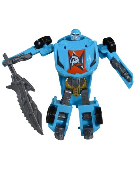 Ctoy Robota Dönüşebilen Araba Mavi Gri - 2