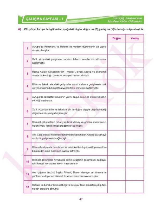 11.Sınıf Tarih Soru Bankası Karekök Yayınları - Resim 2