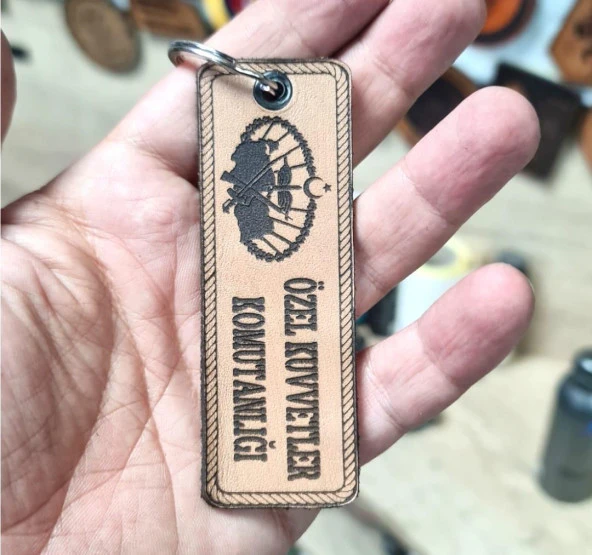 Özel Kuvvetler Komutanlığı Deri Anahtarlık  - Arma - Leather Key Holder - 2