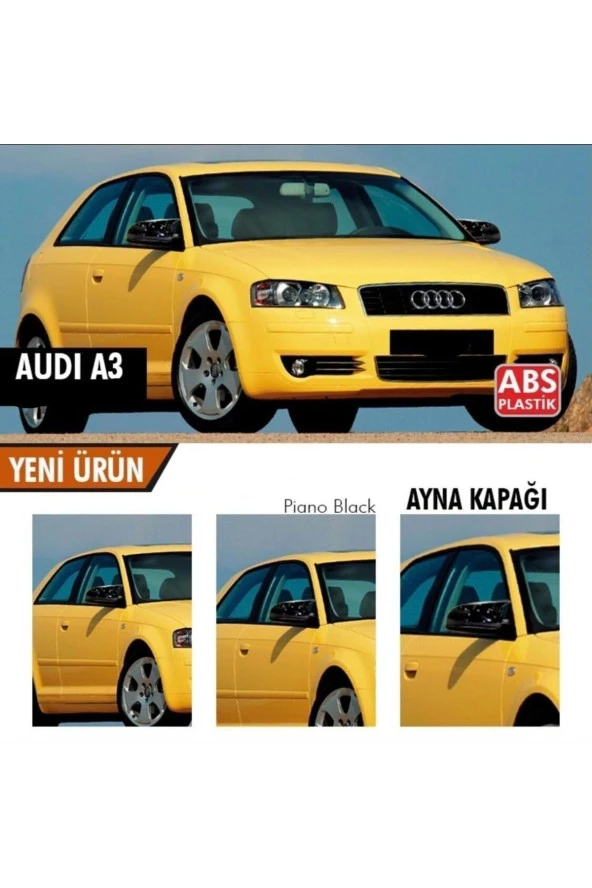 Audi A3 Uyumlu  8p 2003-2007 Batman Yarasa Ayna Kapağı Piano Black Abs Pl