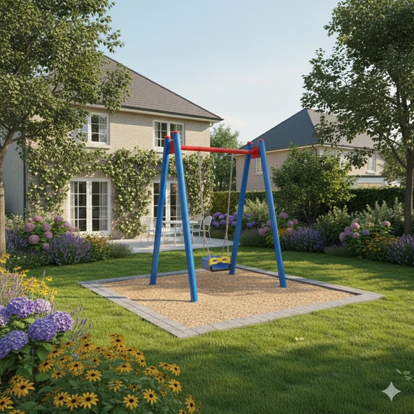 Park Salıncak Tekli, Klasik Salıncak Modeli, Standart Korkuluklu Koltuk - 5