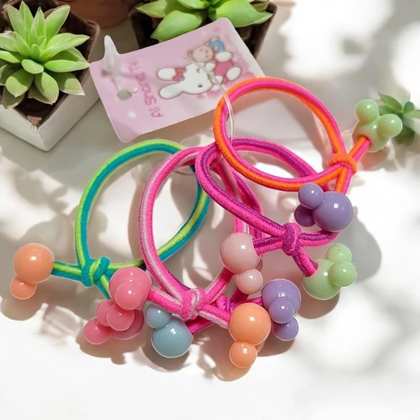 Minnie Kalpli Kız Bebek Lastikli Toka 5li - Resim 3