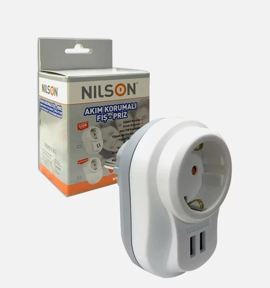 Nilson Tekli 2 Usb Akım Korumalı Priz