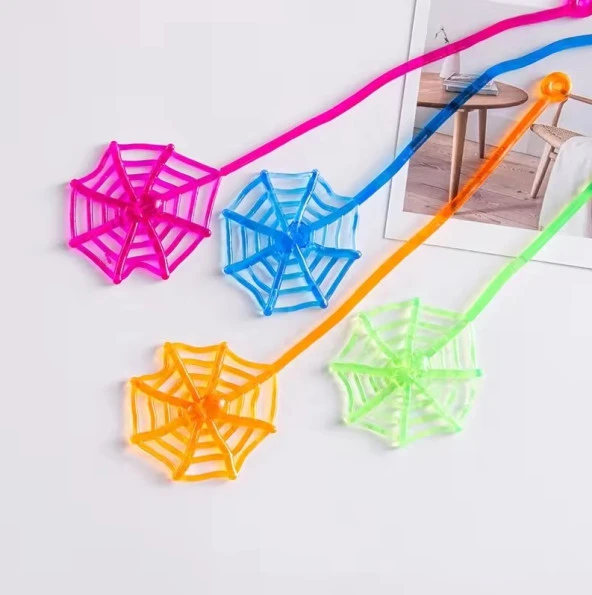 Elastik yapışkan örümcek ağı oyuncak şaka elastik yapışkan spider şlap ağ - 2 Adet - Resim 4